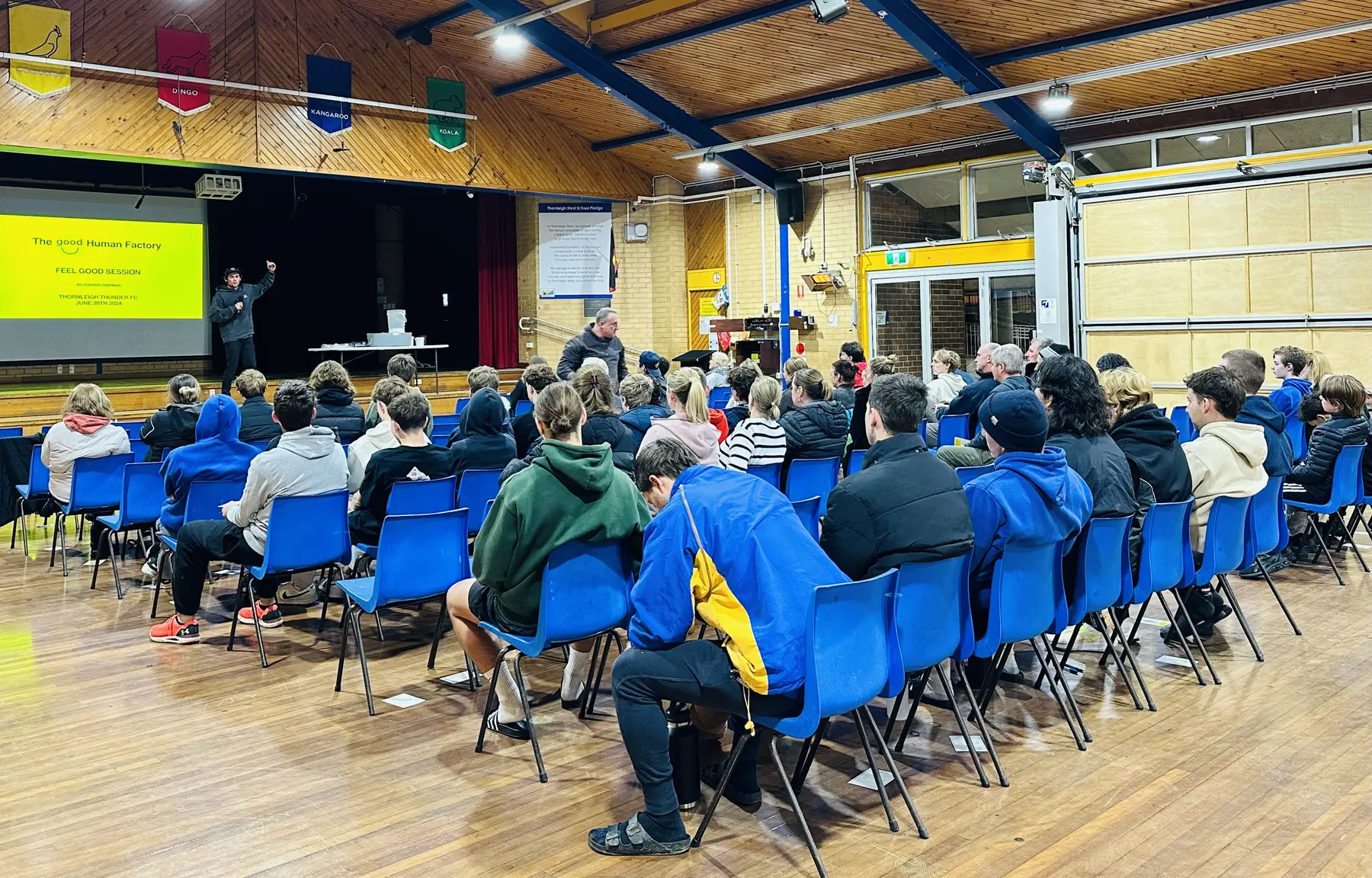 Cooper Chapman delivering a mental performance session to a sporting club
